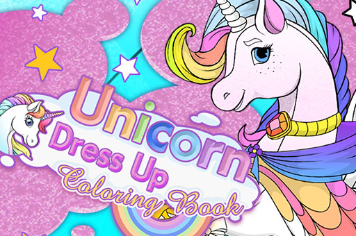 Unicorn Dress Up Coloring Book